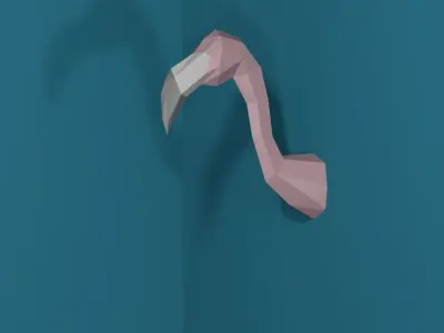 Low poly Flamingo Trophy Low-poly 3D model