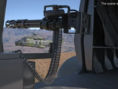 Helicopter Minigun Turret 3D model