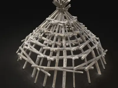 Next Gen AAA Improvised Fish Trap Animal Bird Cage Locker Low-poly 3D model