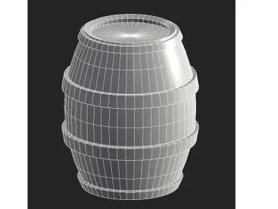 Old Wooden Barrel Low-poly 3D Model Low-poly 3D model