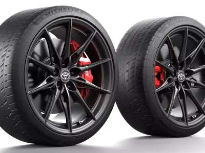 Toyota Supra 2025 Wheel with Disc Brake Low-poly 3D model