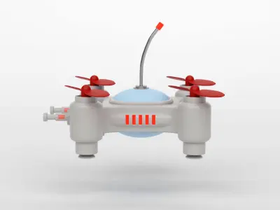 Mini Quadcopter rigged 3d model Low-poly 3D model