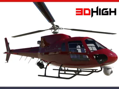 News Helicopter 3D model