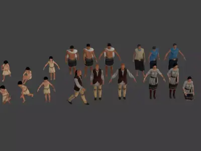 Native American People 3D Model Collection