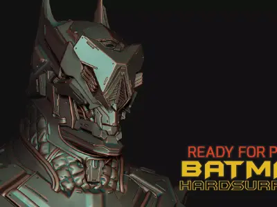 Batman Hardsurface bust 3D print model