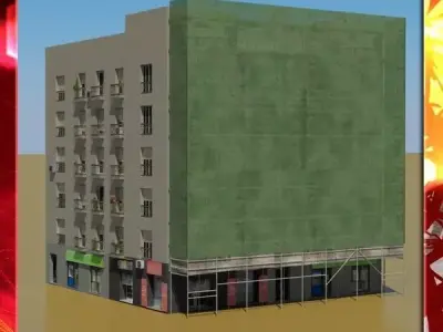 Building with covering 3D model