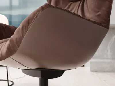  Replica Freifrau Doze Armchair Model, Cool Brown 