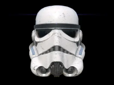 Stormtrooper damaged helmet Low-poly 3D model
