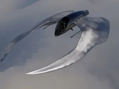 Spaceship 3D model Low poly futuristic aircraft Low-poly 3D model