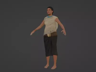 Hohokam Woman Low-poly 3D model