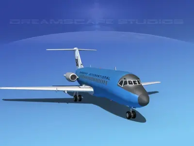 Douglas DC-9-20 Braniff Intl 3D model