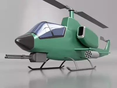 3d printable Bell Cobra helicopter 3D print model