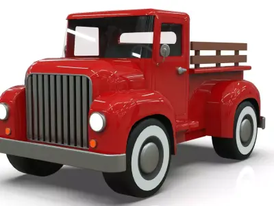 Lowpoly Cartton Truck Low-poly 3D model