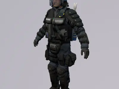 Agent from the game CSGO Cadet National Gendarmerie 3D model