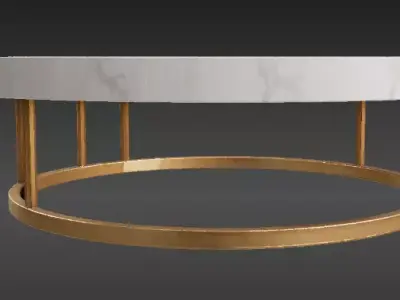 Marble Coffee Table 3D Model Modern Living Room Furniture Free low-poly 3D model