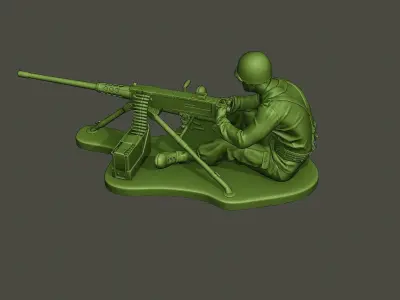 American soldier ww2 firing A7 3D print model