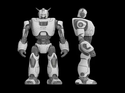 Robot Shaped Low-poly 3D model