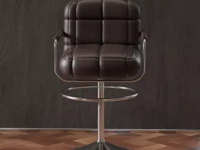 Flash Furniture  Contemporary Gray Quilted Vinyl Adjustable Free low-poly 3D model