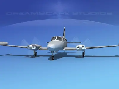 Cessna 414 Chancellor Bare Metal 3D model