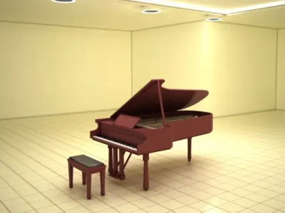 Piano Free low-poly 3D model