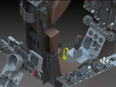 F4 Phantom Hight definition work Cockpit 3D print model