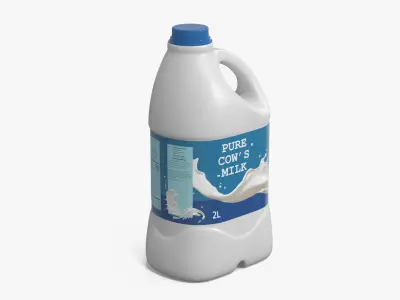 Mockup Pure Cow Milk Plastic Bottle 2L 3D model