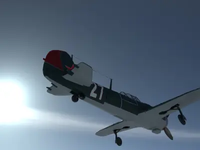 Plane LA-5 Low-poly 3D model