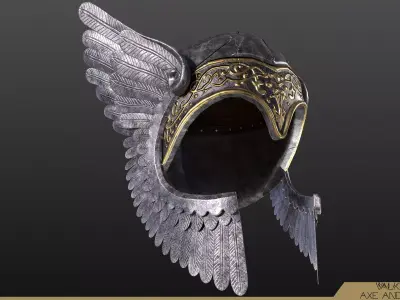 Valkyrie Helmet Low-poly 3D model