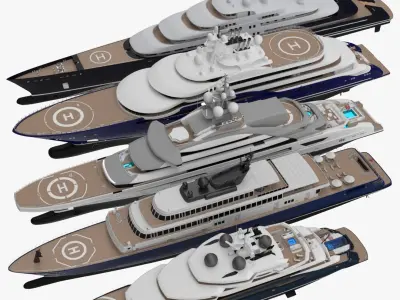 Collection Yacht Bay Four 3D model