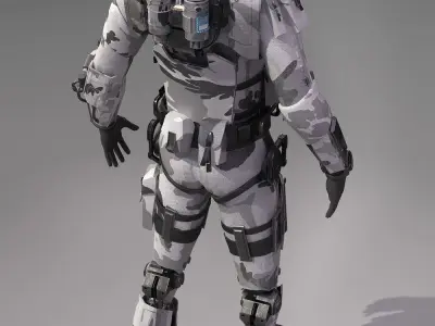 S-Soldier futuristic suit for sci fi video game 3D model