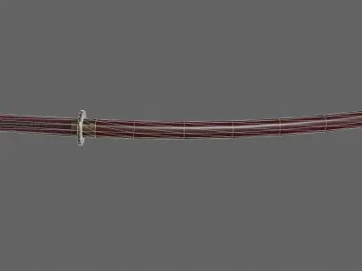 PBR Katana Japanese Sword Red V2 Low-poly 3D model