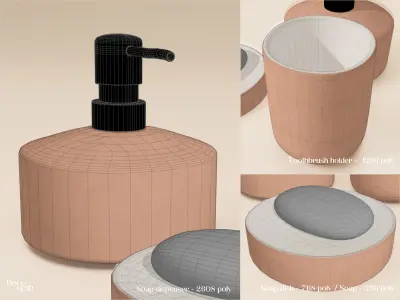 CISTE - Bathroom set - ALINEA - 3 pieces Free 3D model