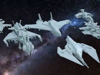 Spaceships - Future Team 3D model