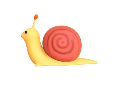 Cartoon Snail v001 - 3D Model Low Poly Low-poly 3D model