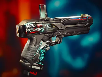 SciFi Pistol Low-poly 3D model order