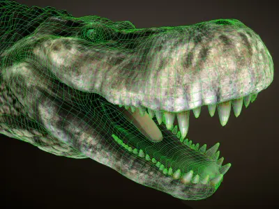 Purussaurus Low-poly 3D model