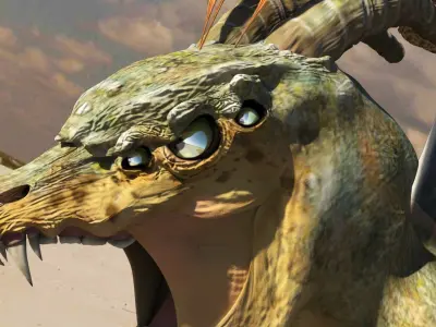 dragon-bird creature with wings Low-poly 3D model