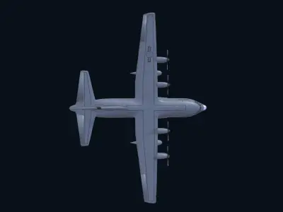 Asset - Army - Aircraft C 130 Low-poly 3D model
