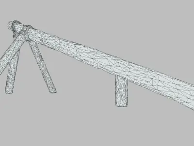 Log Ramp Defense PBR Low-poly 3D model