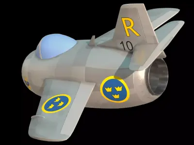 Stylized J29 Tunnan Low-poly 3D model