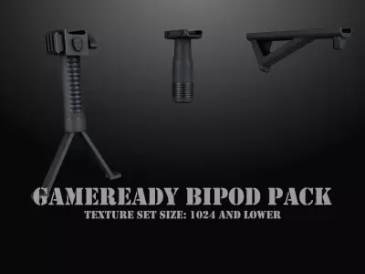 Gameready bipod pack Low-poly 3D model