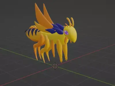 honey pot bee creature Low-poly 3D model