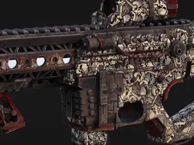 M4-HM Sniper Rifle Skullcrasher Low-poly 3D model