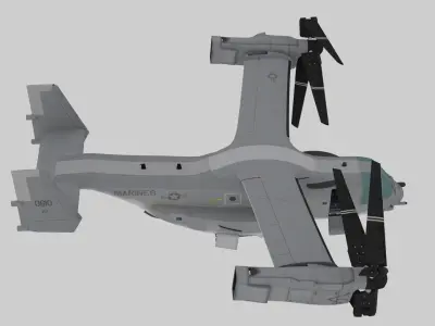Bell Boeing V 22 Osprey Rigged Animated Tiltrotor Aircraft 3D model