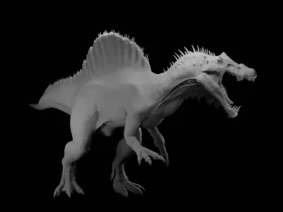 Rigged Spinosaurus Detailed Base Mesh Clean Topology   3D model