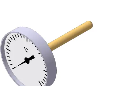 Thermometer d80 mm in a sleeve L80 mm 3D model