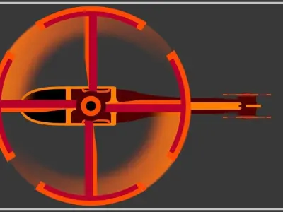 Neon Helicopter - Animated 3D model