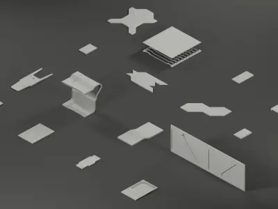 80 unique Sci-fi plates Free 3D model