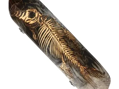 Skateboard with skeleton design 3D model