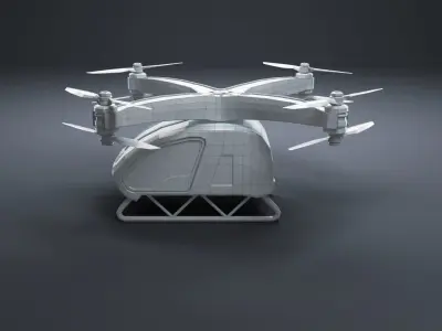 LowPoly SureFly electric helicopter Low-poly 3D model